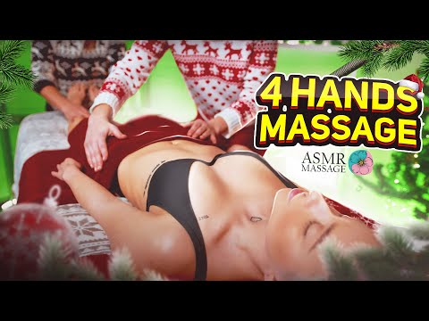 ASMR Full body massage in four hands by Anna & Lina | Xmas Roleplay 2022