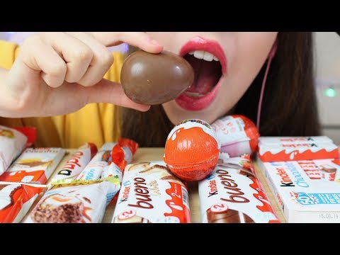 ASMR KINDER CHOCOLATE Eating (CRUNCHY & CHEWY Eating Sounds) No Talking