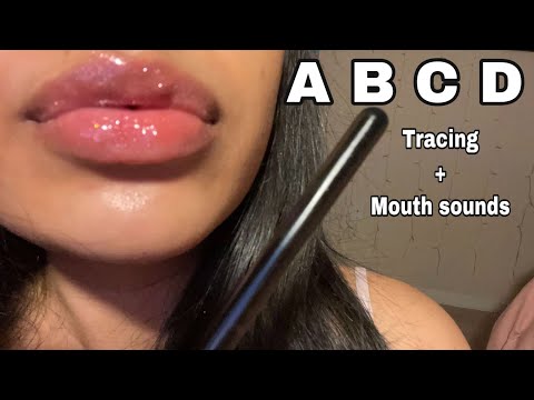 ASMR~ Tingly Alphabet Tracing, Air tracing, Trigger words (Upclose Whisper & Mouth Sounds)