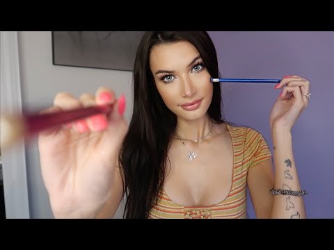 ASMR Face Poking & Tracing ♡ Soft Whispers