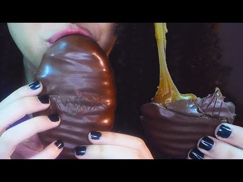 Eating Giant GOOEY CRUNCHY CHOCOLATE EGG! Twix! ASMR | Sammiegirl