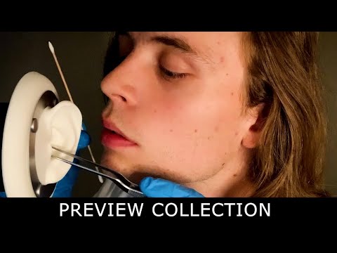 ASMR DEEP Ear Cleaning Preview Collection for Sleep & Tingles (up close, whispering, ear to ear)