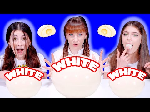 ASMR Eting Only Color White Food Mukbang Candy Race