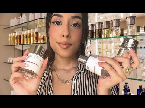 ASMR Friendly Perfume Shop role play (Glass Tapping) Ft. Dossier