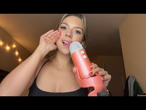ASMR| In Your Ears- Clicky Mouth Sounds, Tongue Swirling on Mic,| Nail Tapping, Inaudible Whispering