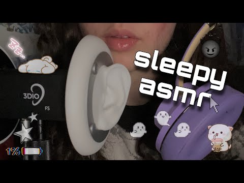 asmr | 3dio deep ear attention + Headphone Immersion ( q-tip, mouth sounds, unintelligible )