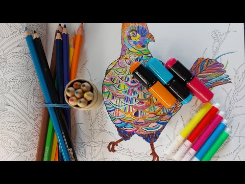 ASMR / colors / coloring book antistress / pencil / marker / gel pen