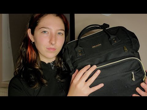 ASMR what's in my uni bag? | whispering & relaxing sounds for sleep