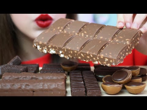 ASMR CHOCOLATE COVERED BARS, WAFERS & CARAMEL CANDY (CRUNCHY Eating Sounds) No Talking