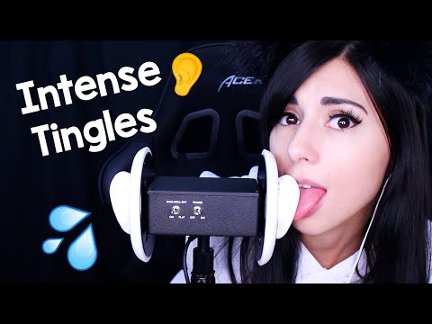 ASMR Ear Eating and Ear Licking Mouth Sounds 👅 INTENSE FIRST TIME |  3dio Mic, Tapping, Whisper