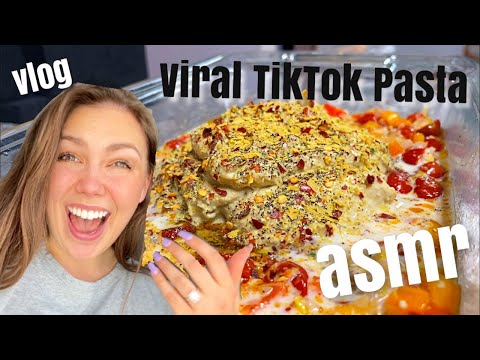 ASMR| PO Box UNBOXING🤩🎥  + Making VIRAL TikTok Pasta (boss babe vlog) *WHISPERING*