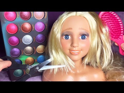 ASMR Makeup/ Haircut on Mannequin (Whispered)