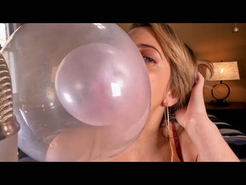 ASMR | Blowing Big Gum Bubbles *Whispered* 🎧 🍬