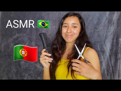 ASMR haircut roleplay-corte de Cabelo-hair brushing|in Portuguese