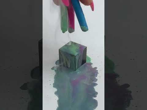 Melting crayons on the hot cube ASMR