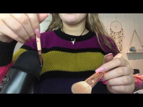 ASMR | MIC BRUSHING (different brushes) *some mouth sounds*