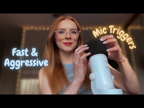 ASMR | Fast & Aggressive Mic Triggers (mic pumping, swirling, gripping & scratching)