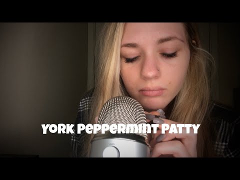 ASMR-(SATISFYING) BINAURAL- pulling apart York Peppermint Patties/sizzles/eating/ slow mouth sounds