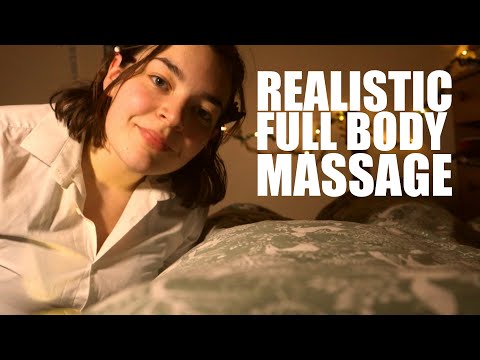 ASMR Realistic Full body Oil Massage at the Sleep Clinic | Hair Brushing and Ear Cupping [Binaural]