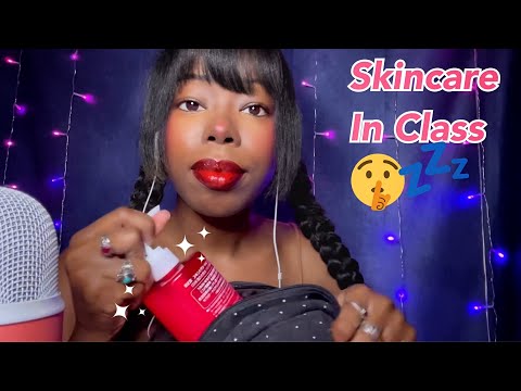ASMR| Girl behind you in Class Does your Skincare 🧴✨
