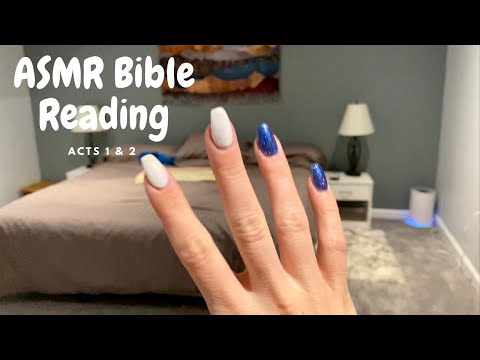 Christian ASMR Bible Reading Acts 1 and 2 | Tapping, Scratching, and Tracing in My Room