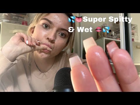 ASMR| Super Spitty, Cleaning Your Face Off/ Finger Licks, Subtle Mouth Sounds, Covering Your Eyes