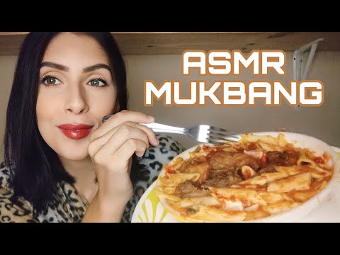 ASMR - Comendo Marmita | Macarrão a pizza, costelinha de porco e feijão - MUKBANG #asmr #mukbang