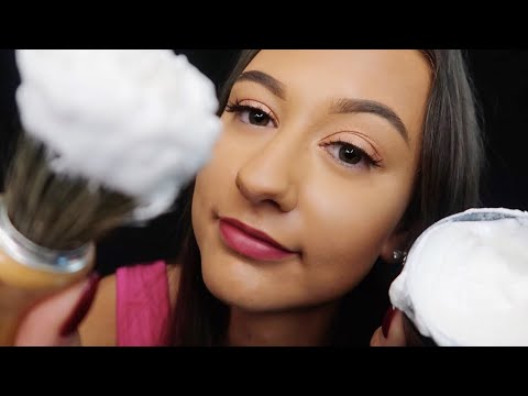 [ASMR] Relaxing Men's Shave & Face Massage Roleplay ♡