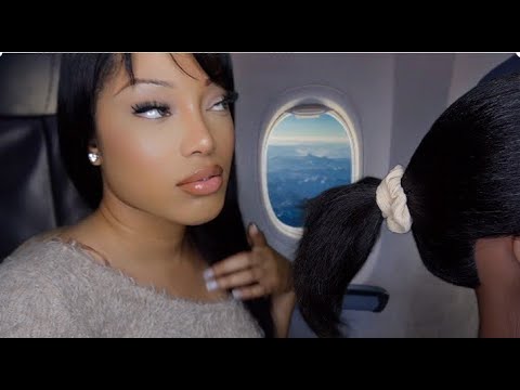 ASMR Toxic Friend does your hair on the plane