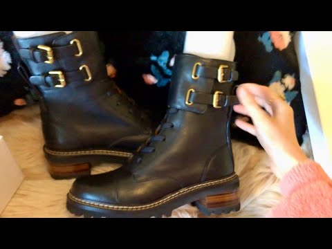 Unintentional ASMR Unboxing See By Chloe Mallory Military Leather Combat Boots