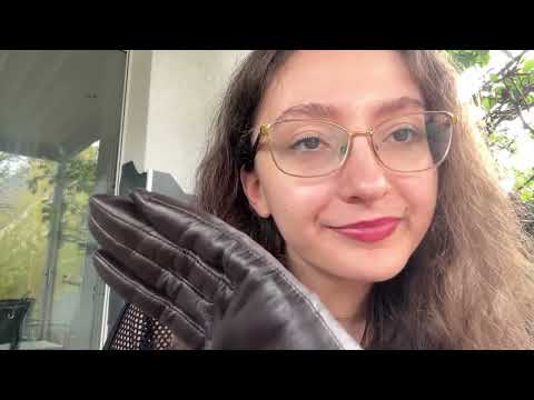 Lofi Outside ASMR | Hand movements with leather gloves and rain sounds