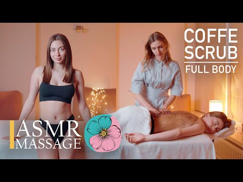 ASMR | MASSAGE | Asmr full body coffee scrub relaxing female massage no talking | video 4k
