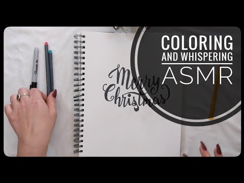 Christmas Coloring and Whispering ASMR (With Sharpies)
