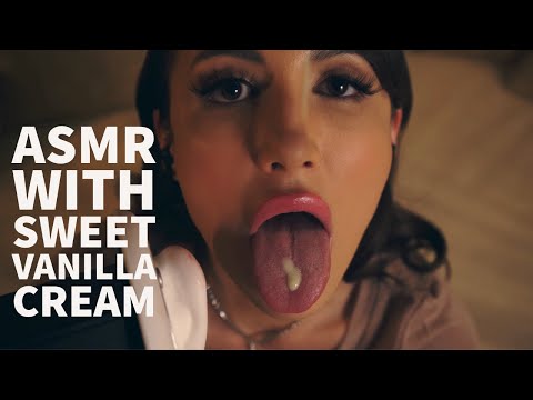 ASMR Ear Licking with Sweet Vanilla Cream