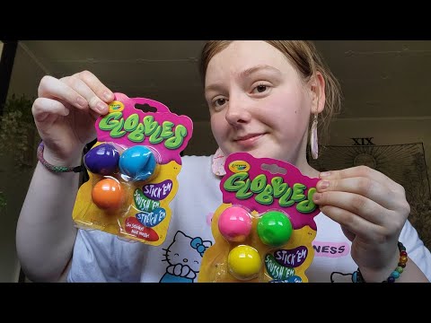 ASMR- Playing with Globbles- Opening Globbles from DOLLAR TREE (lofi w rambling)