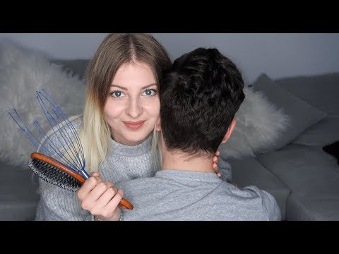 ASMR WITH MY BOYFRIEND (PAIN) ♡ | Head Massage + Kissing, Scratching, Brushing and more ♡