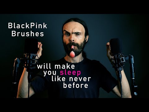 ASMR Black Pink Brushes in your Ears