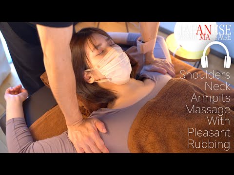 ASMR Shoulder, Neck, Armpit Massage That Makes You Sleepy By Rubbing｜衣擦れ音で眠くなる首肩脇マッサージ｜#JujuMassage