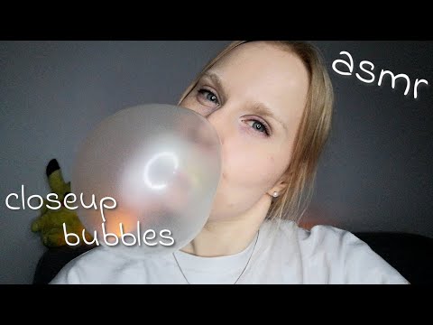 closeup gum bubbles ASMR