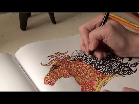 [ASMR] Coloring A Horse ^ ^ (Whispering | Pencil Sharpening)