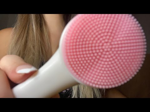 ASMR| Triggers with facial cleansing brush✨ cleaning your face ✨
