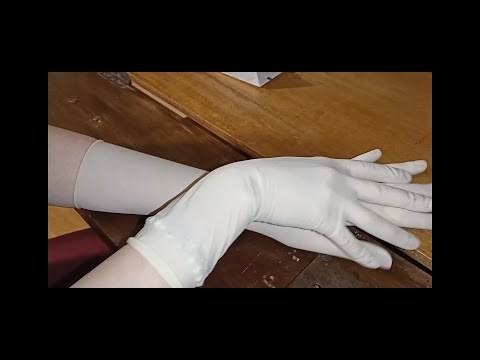 ASMR white latex surgical gloves