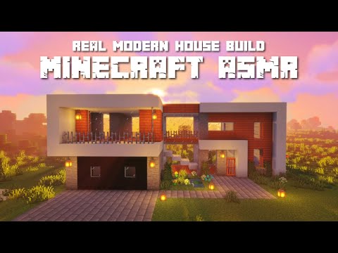 Minecraft ASMR ⛏️ Building a Modern House From a REAL Blueprint! 🏡 Ear to Ear Whispering