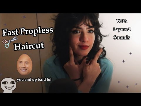 ASMR Fast Propless Haircut 💇‍♀️✂  With Layered Sounds
