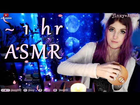 ~1 hour of Tingles (Repetitive words, visuals, candles, & more) | Jinxy ASMR