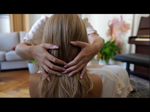 ASMR soft spoken tingly hair sensations with slow light touch