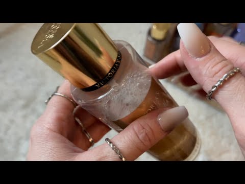 ASMR Perfume Collection w| Tapping, Scratching, Lid Sounds, Liquid Sounds, Lid Sounds