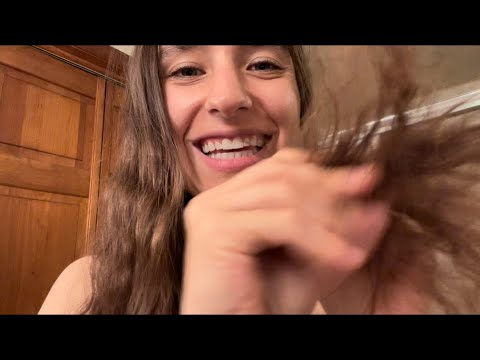 #ASMR HAIR PLAY AND MOUTH SOUNDS FOR TINGLES AND RELAXATION
