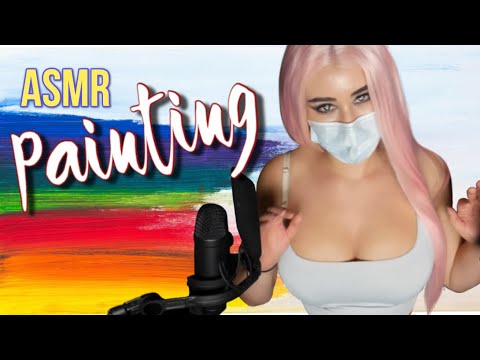 Water colour 🎨 PAINTING ASMR ❤️Relaxing brush strokes, water swirling and whispers ☺️