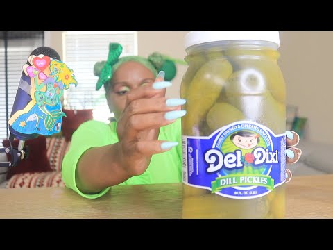 DEL DIXIE PICKLE JUG TAPPING ASMR CHEWING GUM